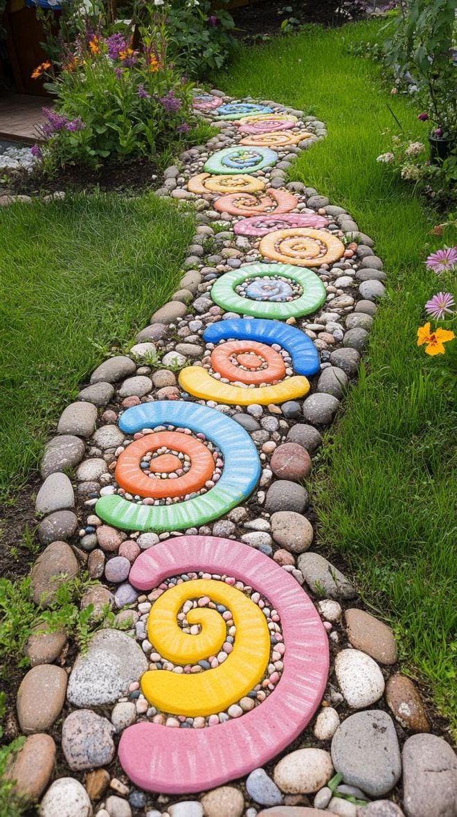 16. A Candy-Colored Path of Painted Stones - photo 3