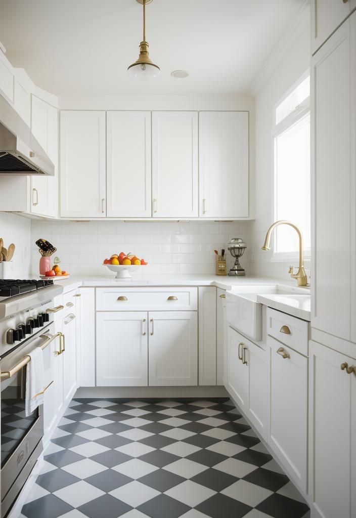 10. Retro-Style White Kitchen Look