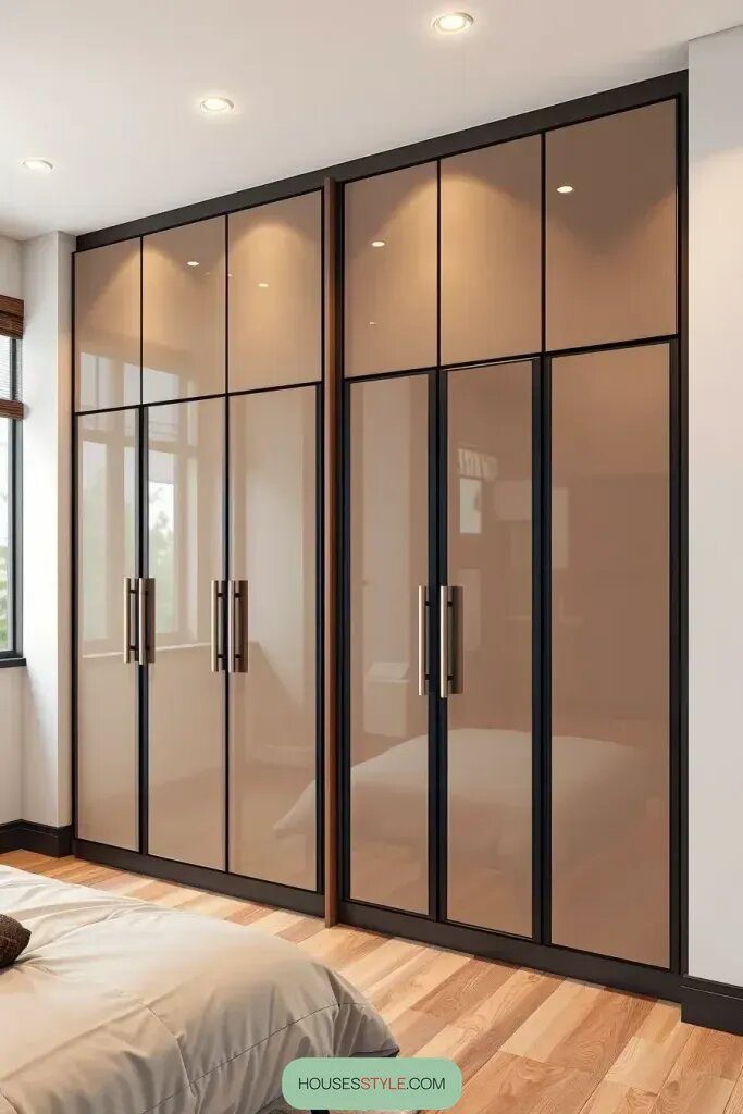 Wardrobes with Shiny, Reflective Panels