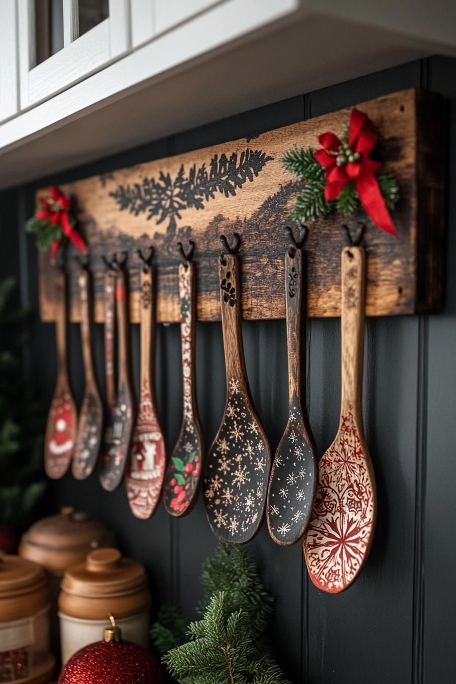 2. Rustic Festive Wooden Spoon Crafts