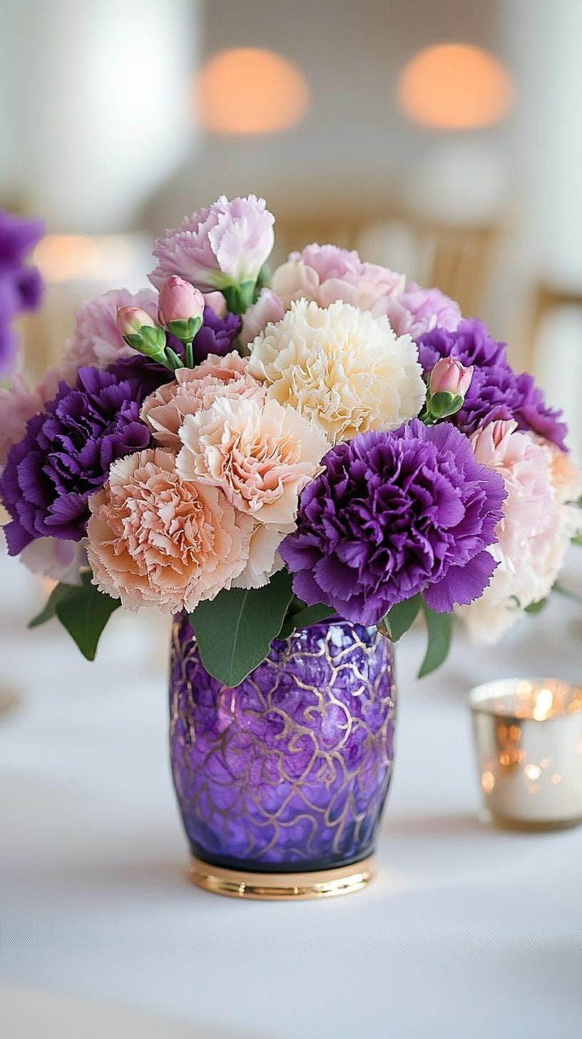 14. Sapphire Carnation Centerpiece Ideas - photo 2