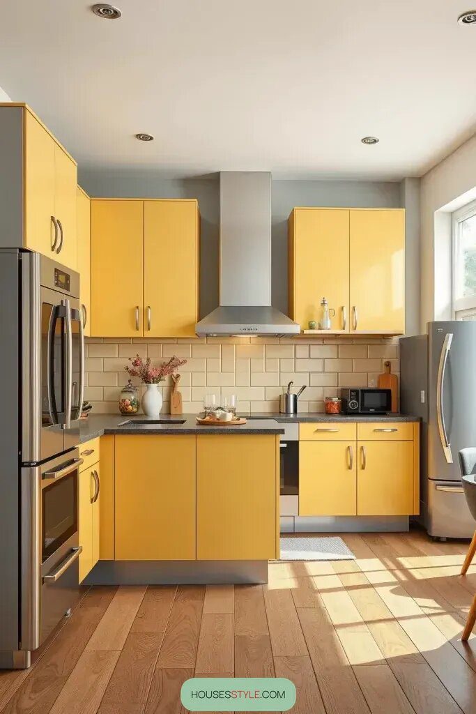 A Guide to Pairing Yellow Cabinets With Neutral Walls