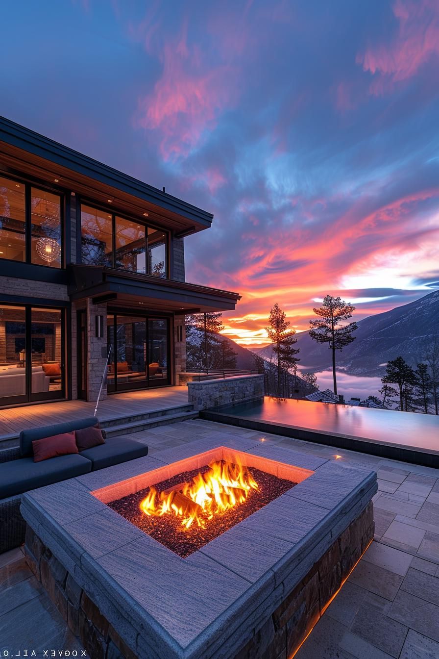 1. Modern Sunken Fire Pit Ideas