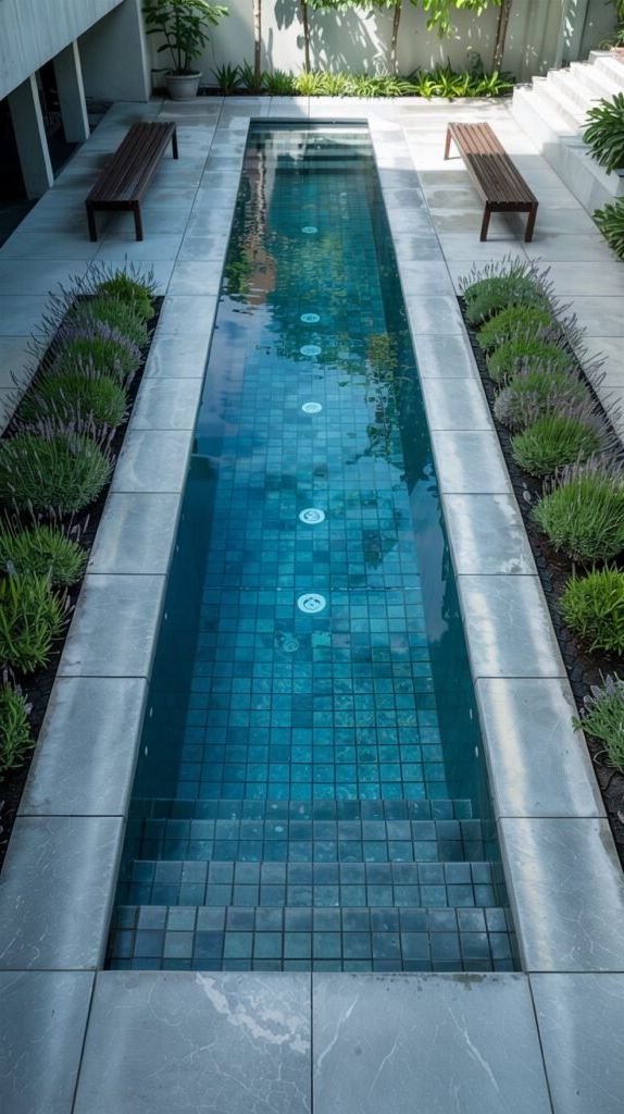 27. Lavender-Lined Pool for a Relaxing Soak