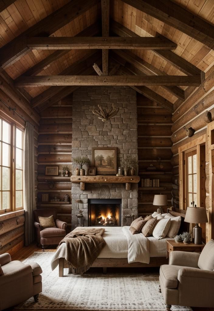 14. Warm Rustic Cabin Bedroom - photo 2