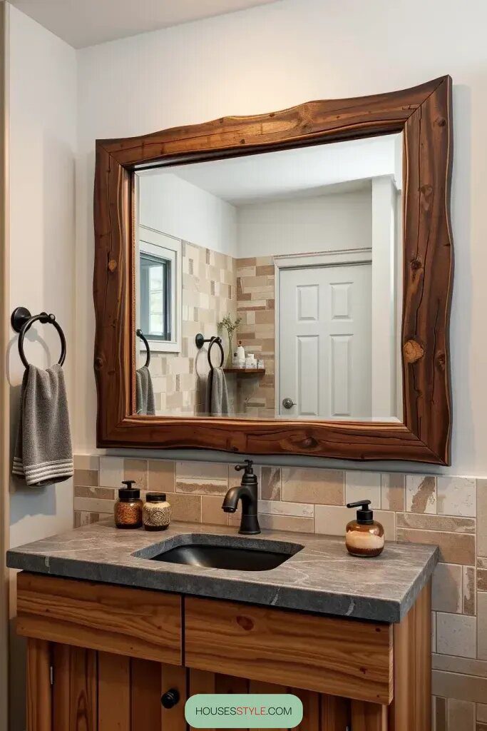 Wooden and Metal Framed Rustic Mirrors