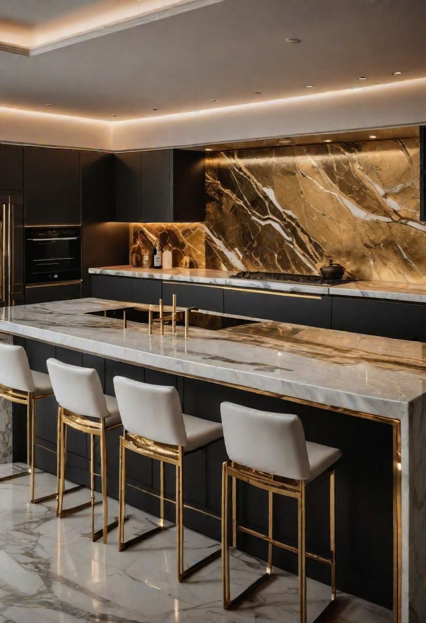12. Gold-Veined Marble Countertop Looks