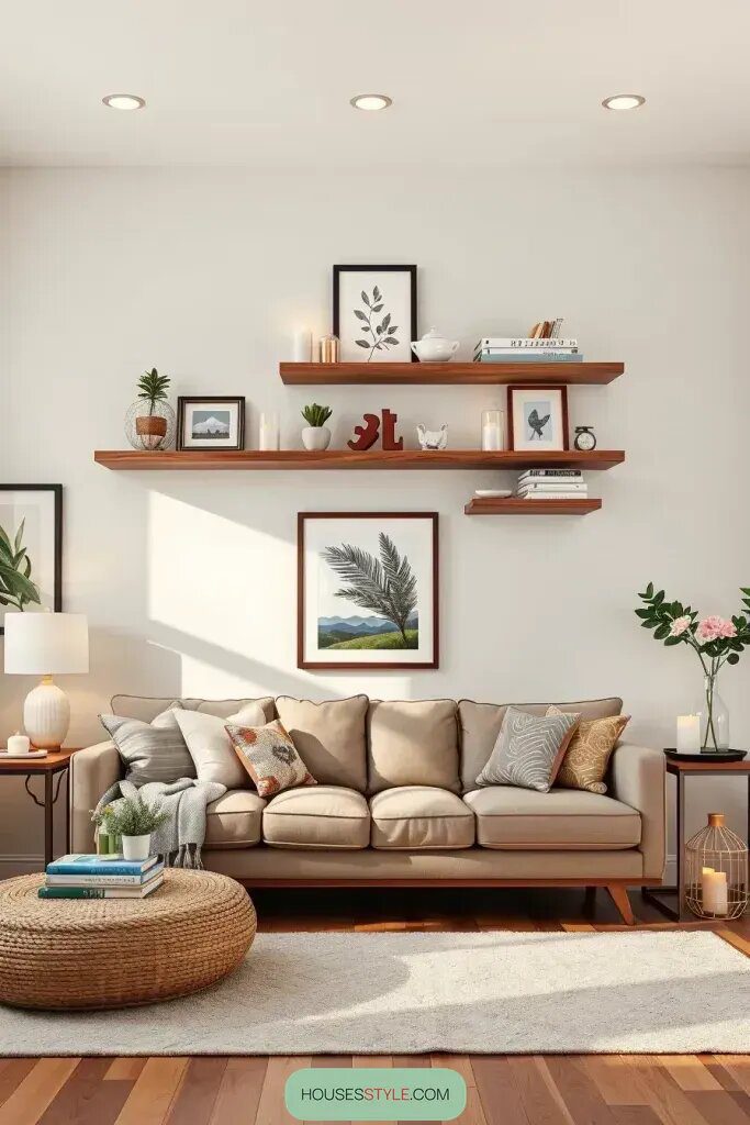 Floating Shelves for Display and Storage