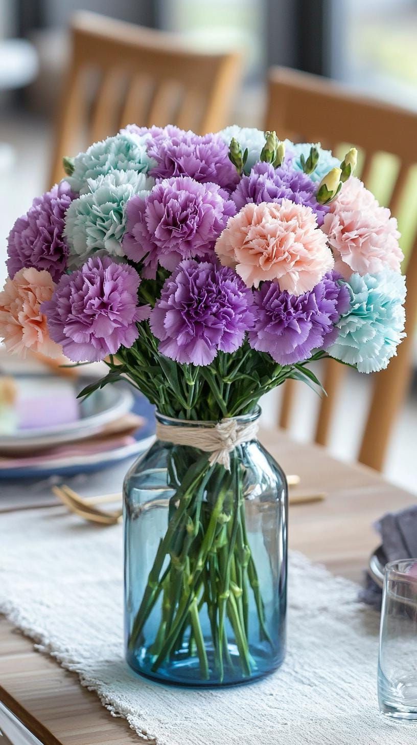 14. Sapphire Carnation Centerpiece Ideas - photo 3