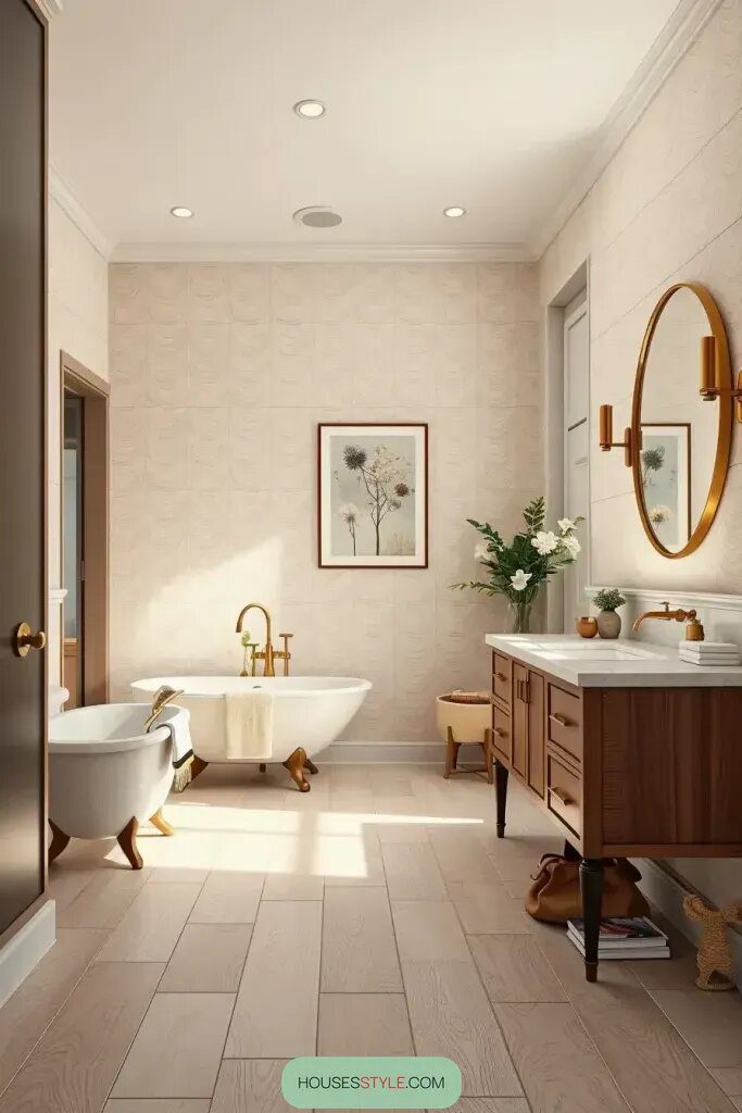 Pairing Beige Walls With Warm Wood Tile - photo 2