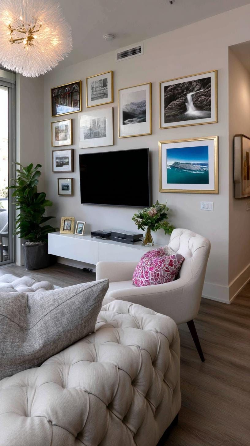 16. Art Arranged Around a Mounted Television - photo 3