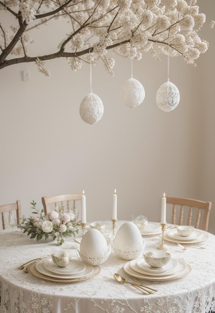 10. Victorian Lace Egg Ornaments