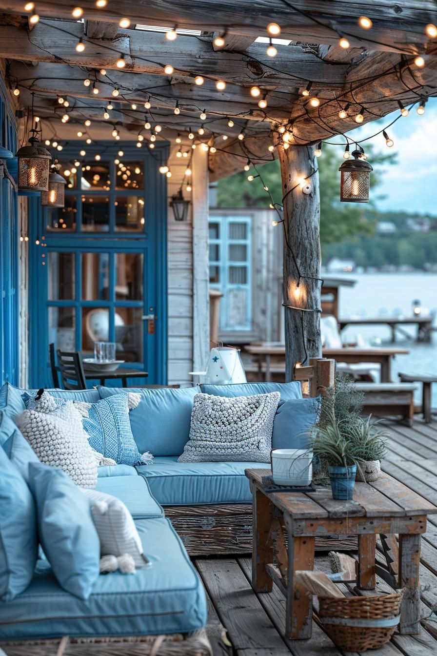 8. Coastal Look with Rope and Driftwood