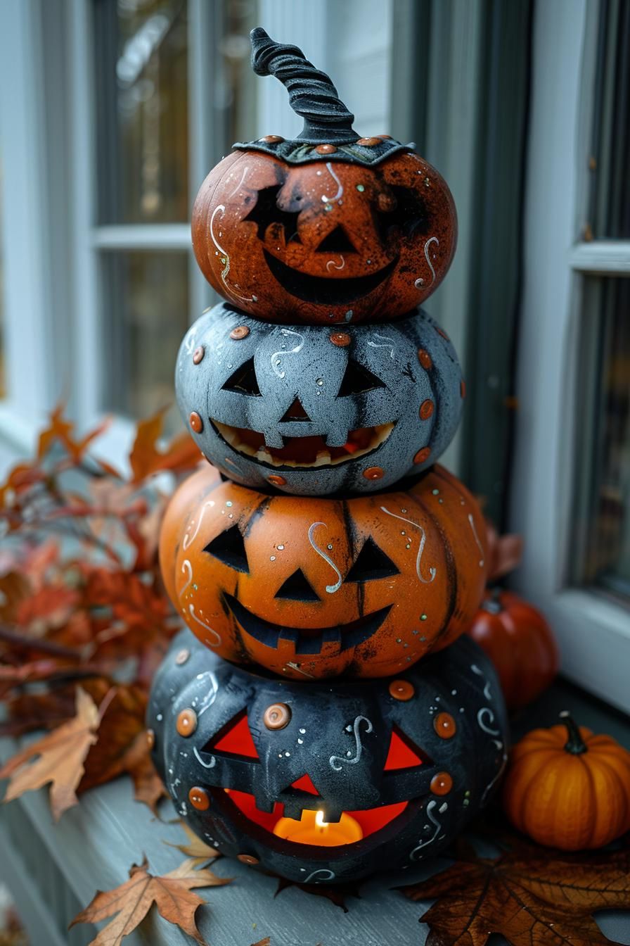 12. Diverse Pumpkin Topiary Ideas