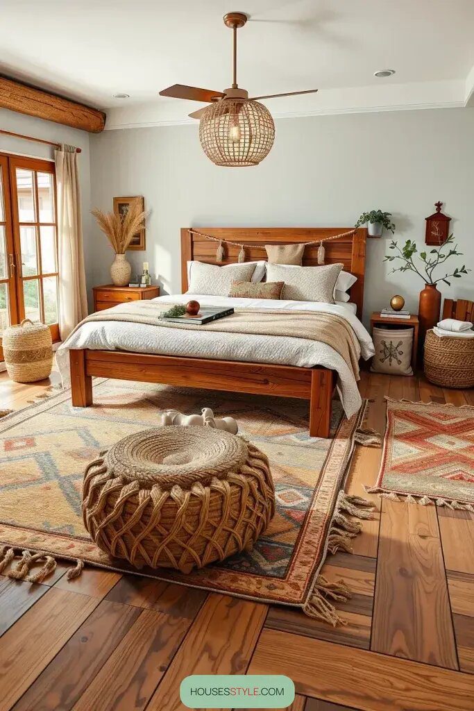 Layered Woven Rugs for Cozy Warmth