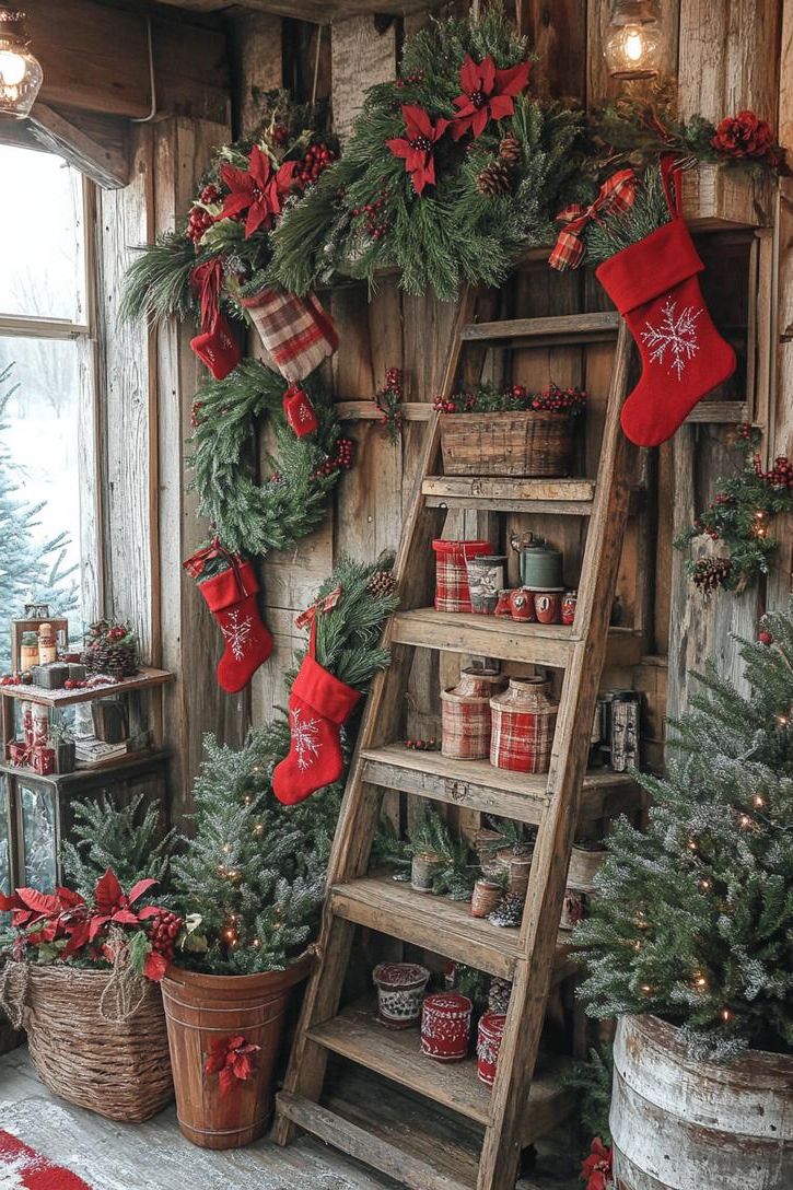 17. Rustic Ladder Display Ideas - photo 2