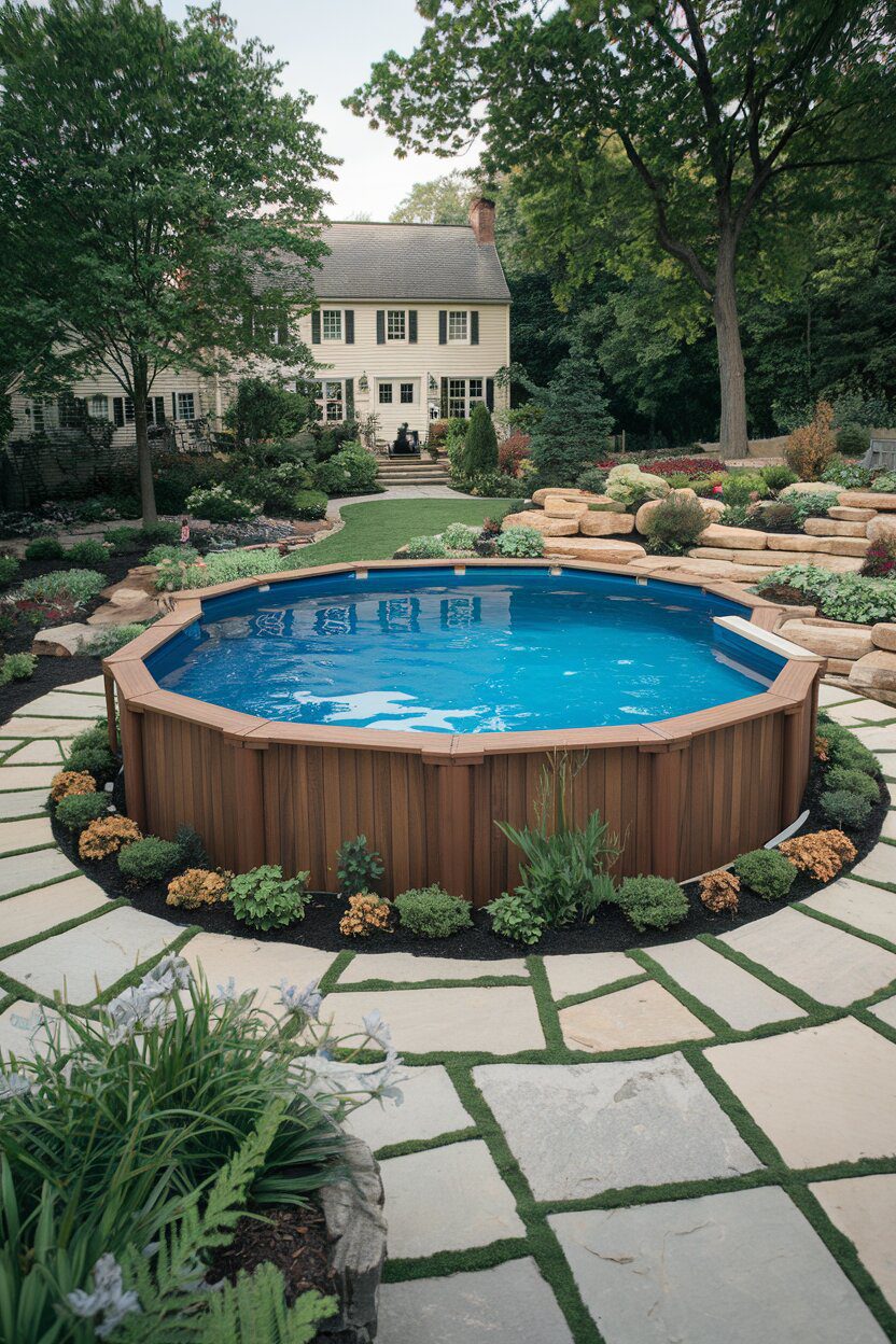 7. Frame the Pool with Stone or Pavers