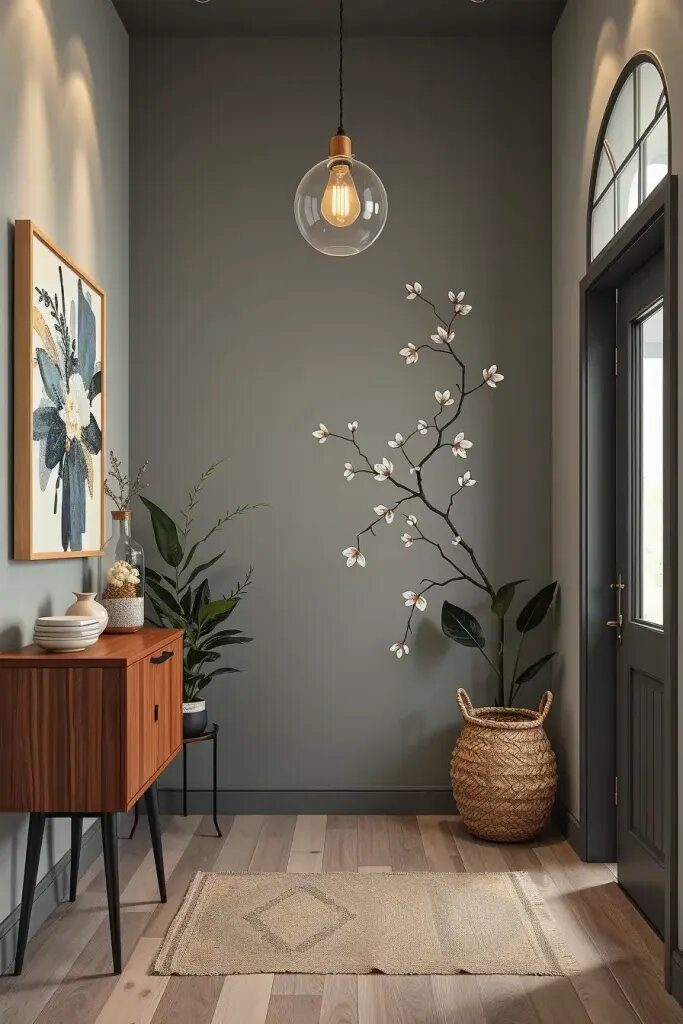 Turning a Plain Wall into an Entryway Focal Point