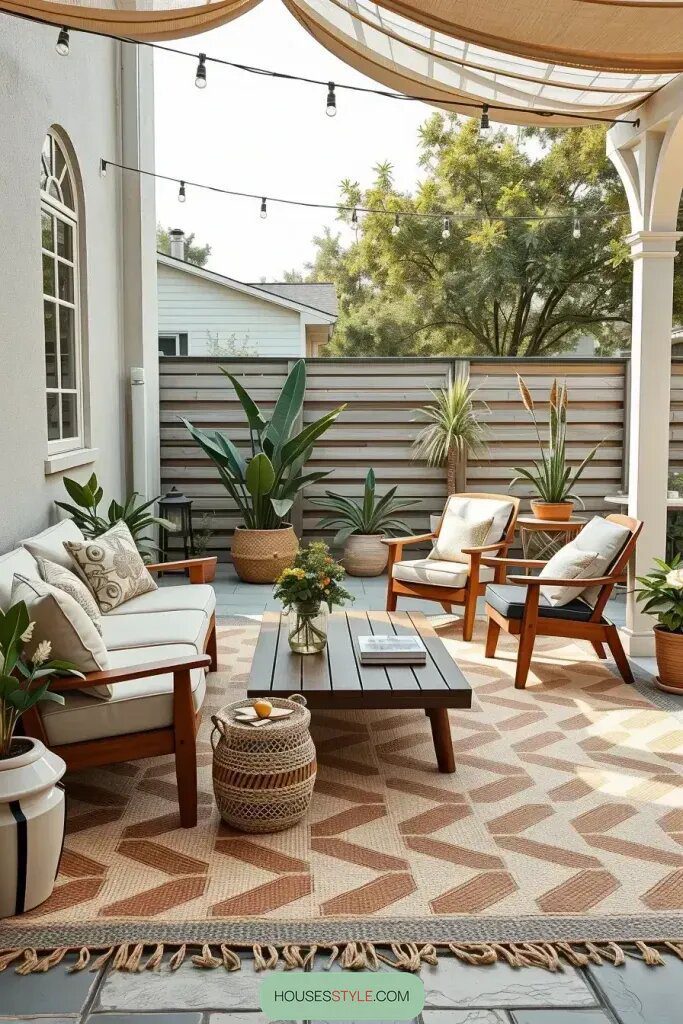 Outdoor Rugs That Define Sitting Areas