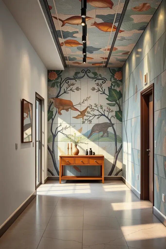 Mosaic Murals Along Hallway Walls - photo 4