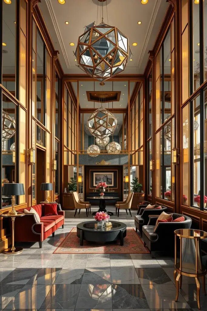 Using Mirrors to Expand a Lobby's Space