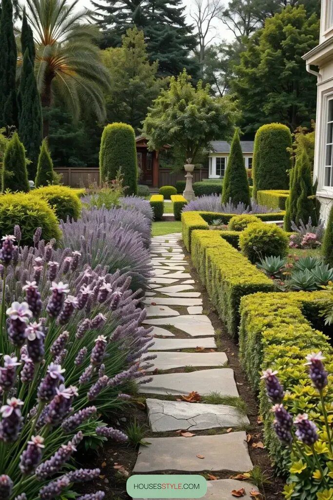 Manicured Botanical Borders With Symmetry