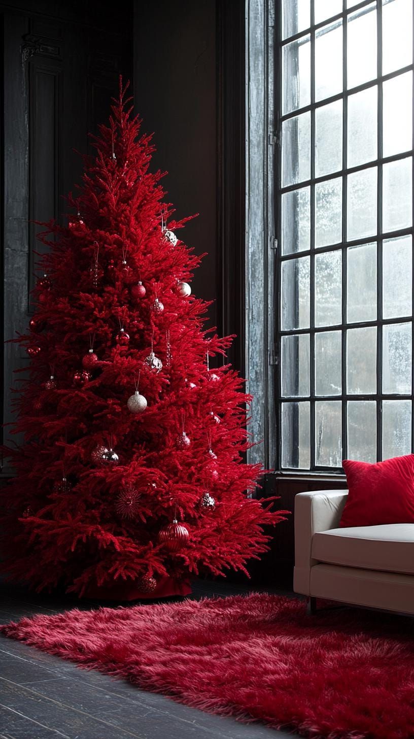 15. Modern Red Christmas Tree Styling - photo 3