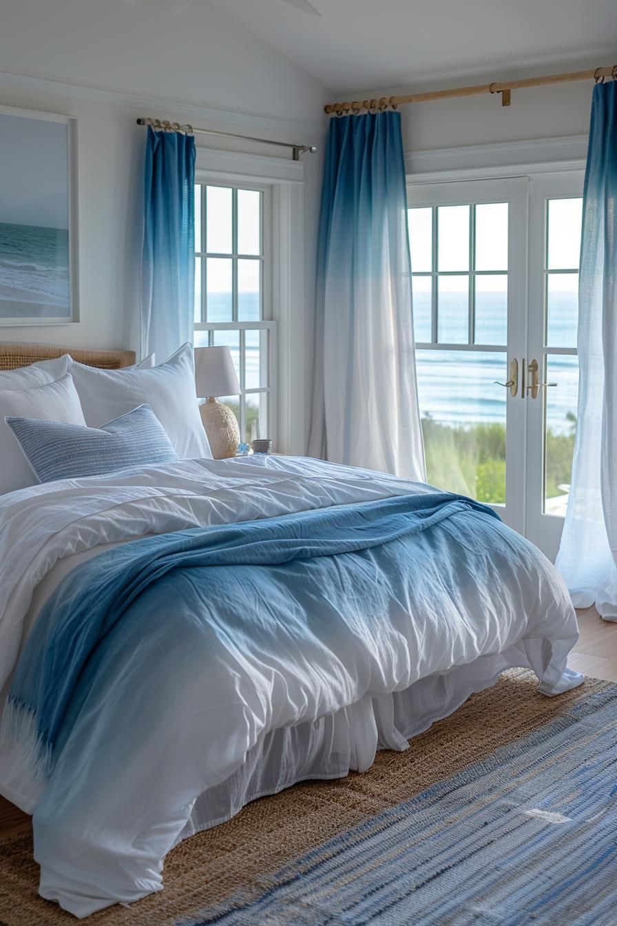 9. Seaside Ombre Curtain Ideas
