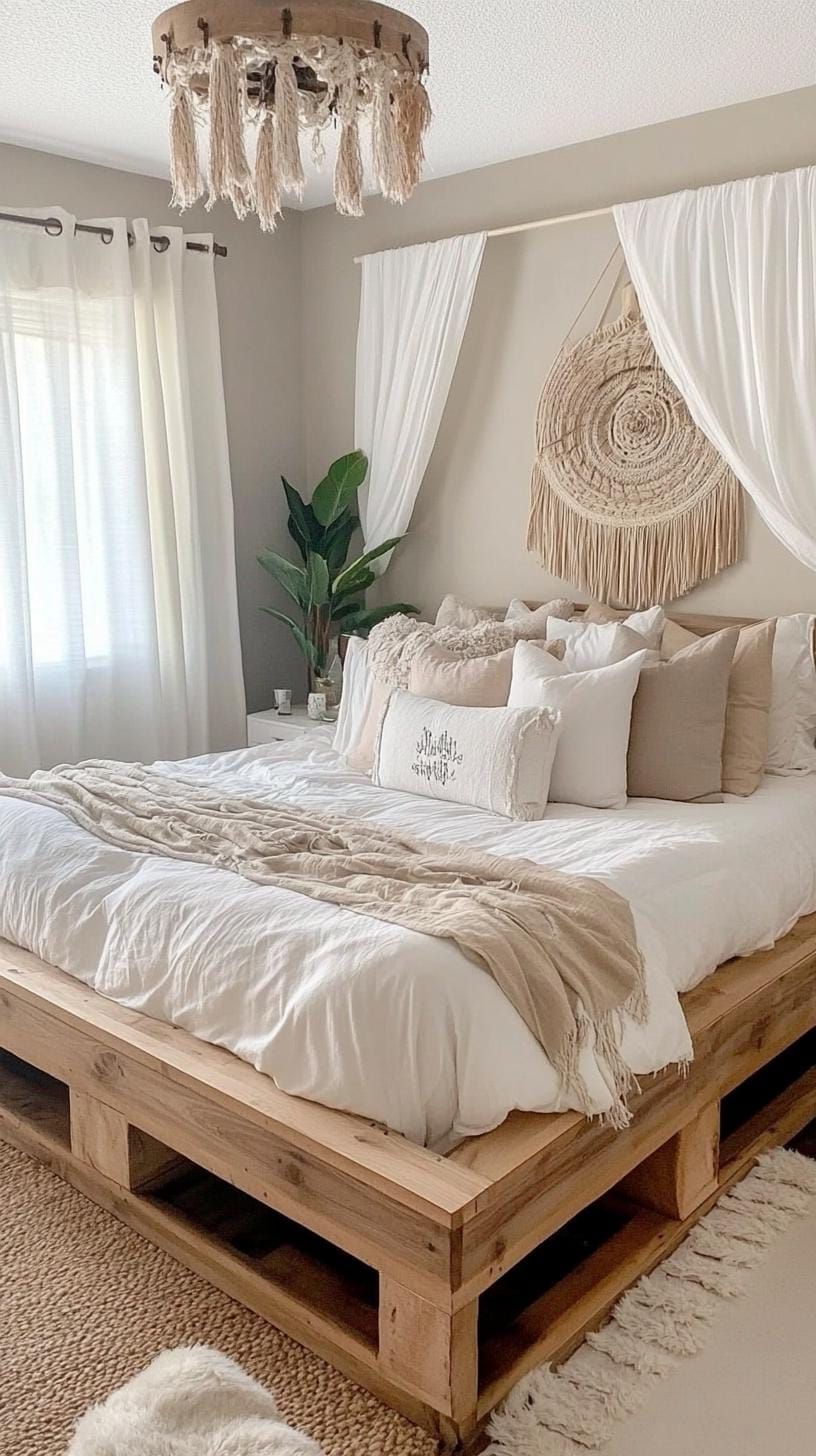 1. Layered Neutral Tones with Wooden Platform Beds - photo 2