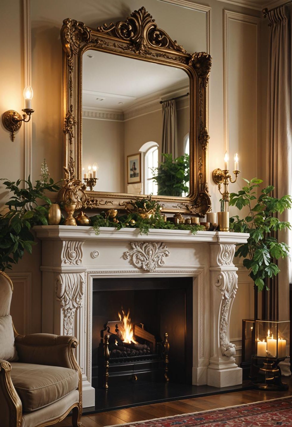 4. Using Mirrors on a Holiday Mantle - photo 2