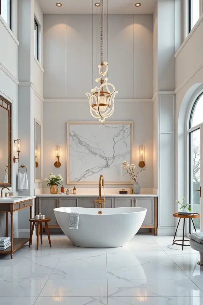 Statement Lighting Fixtures for Bathtime Ambiance