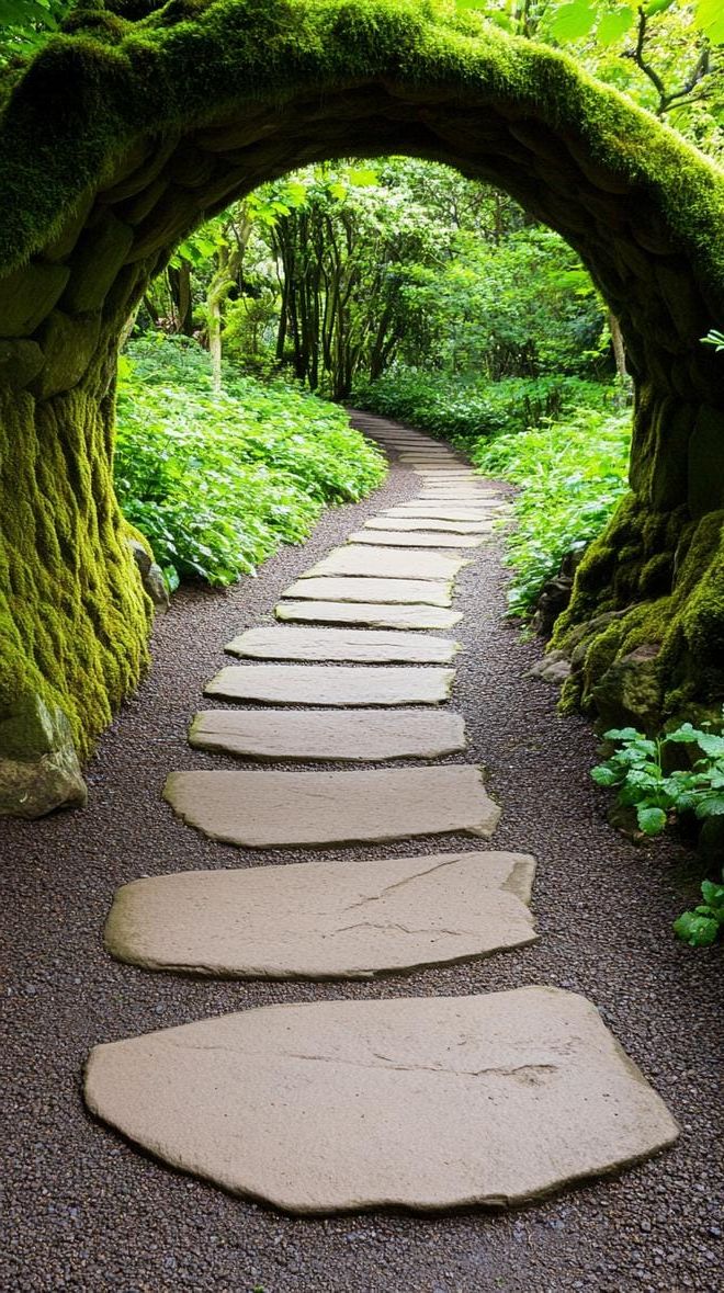 10. Moss-lined stone path winding through the garden - photo 2