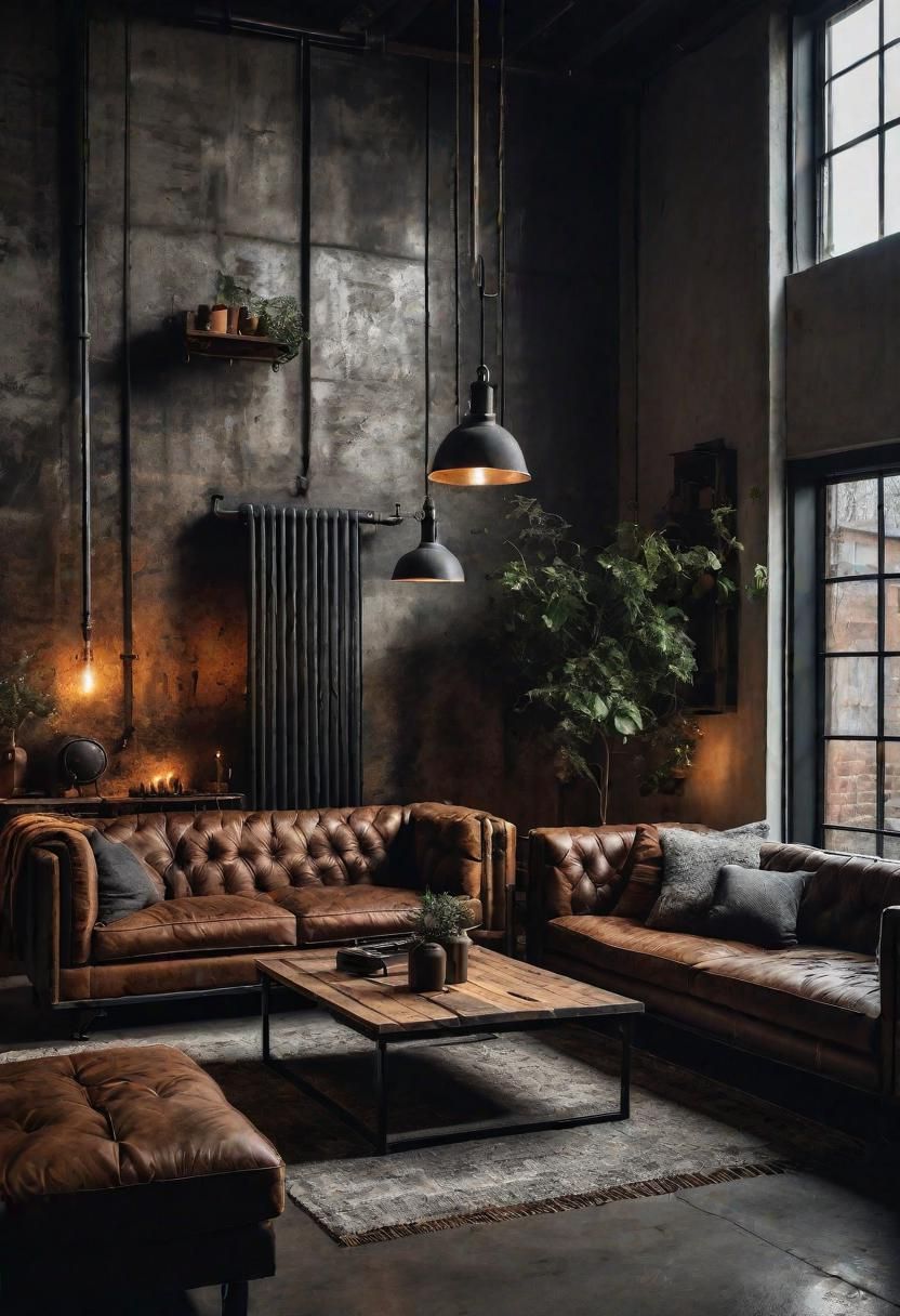26. Rustic Industrial Living Room Ideas