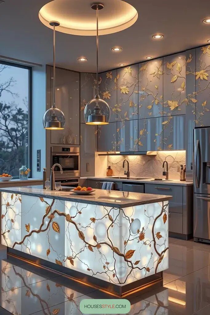 Illuminated Resin Panels That Brighten a Kitchen - photo 2