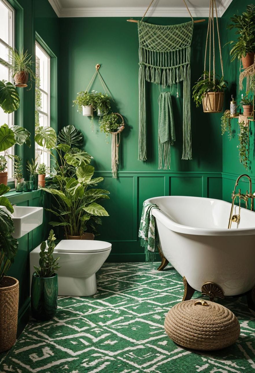 5. Eclectic Green Bathroom Decor - photo 2