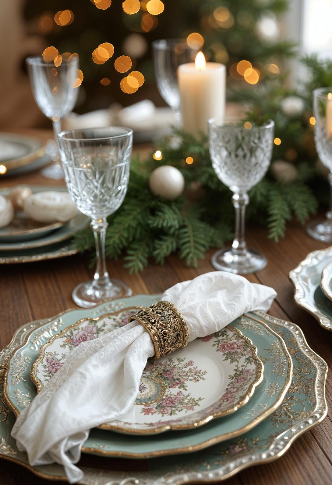8. Vintage Christmas Table Setting Ideas - photo 2