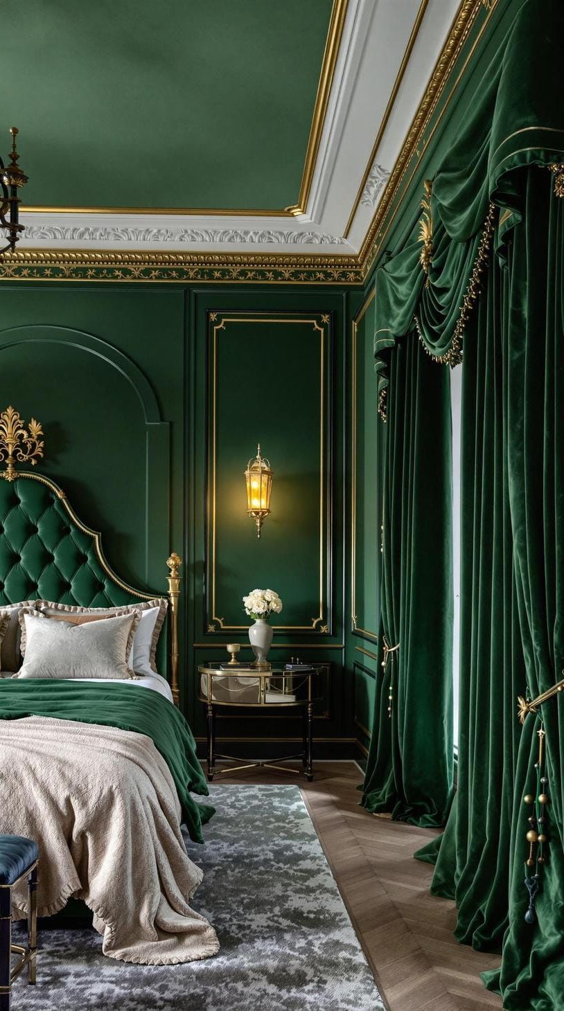 1. Emerald Oasis Bedroom