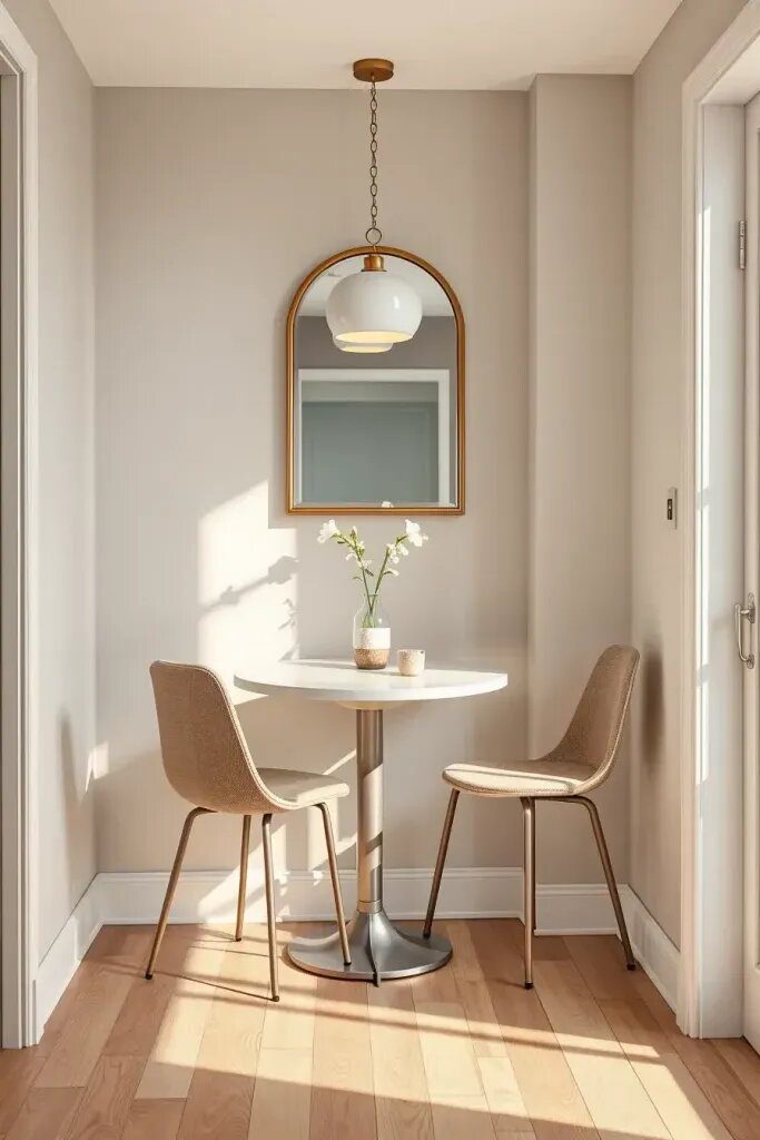 Two Half-Moon Tables Paired Along a Wall