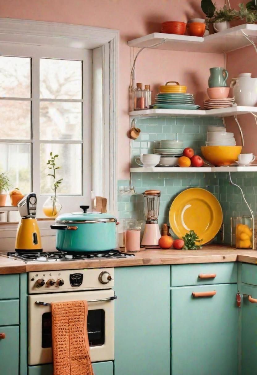 6. Retro-Style Colorful Kitchen Appliances