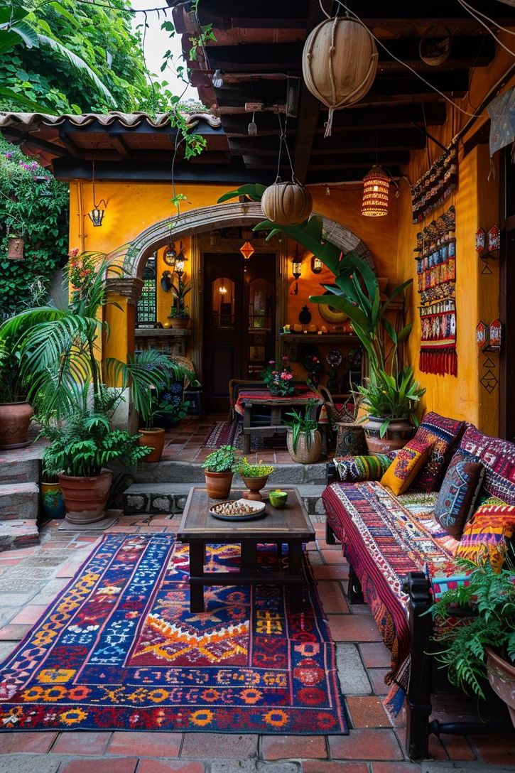 11. Woven Oaxacan Rugs for a Cozy Patio