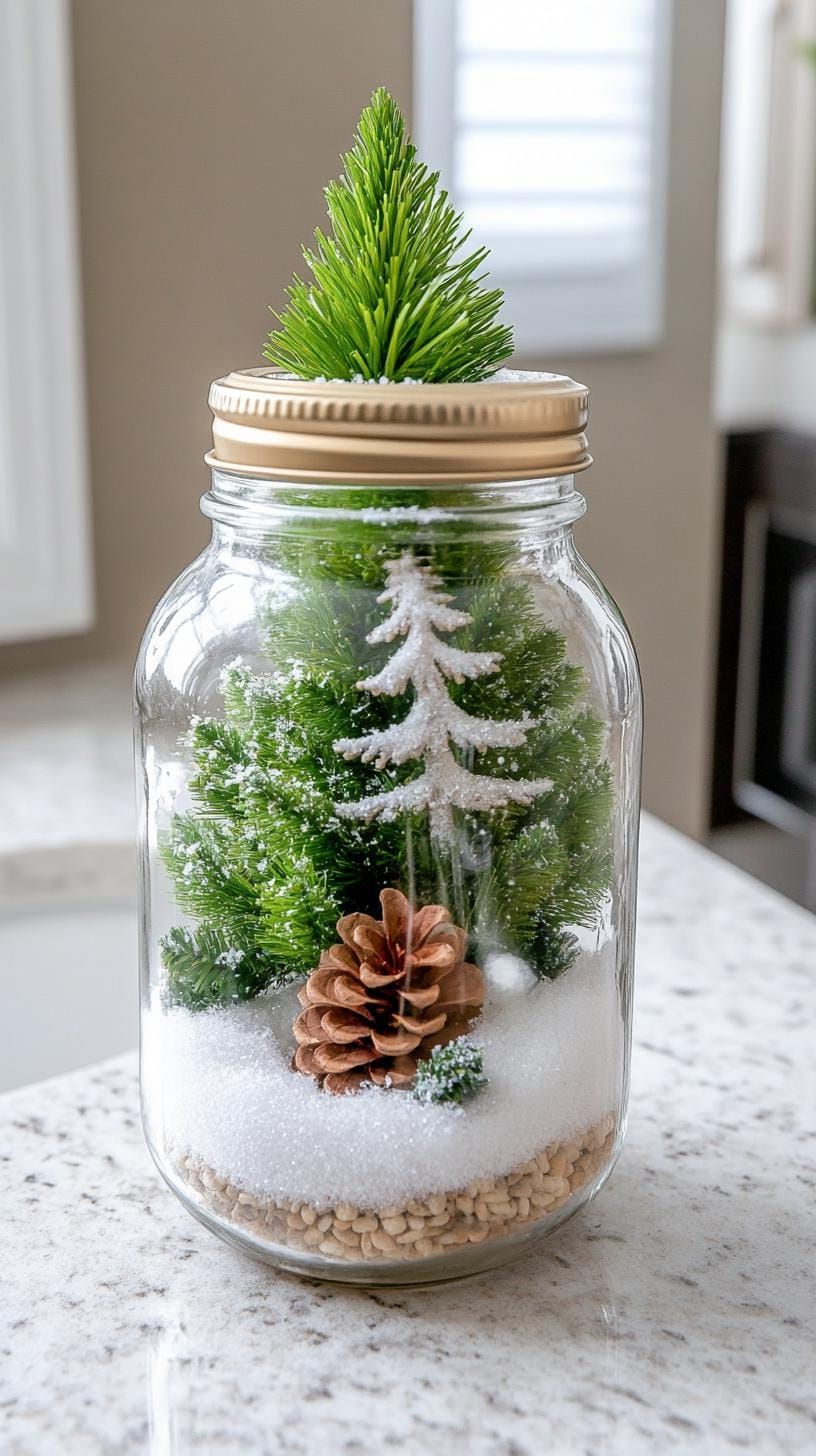 12. Mason Jar with Mini Tree and Faux Snow - photo 2