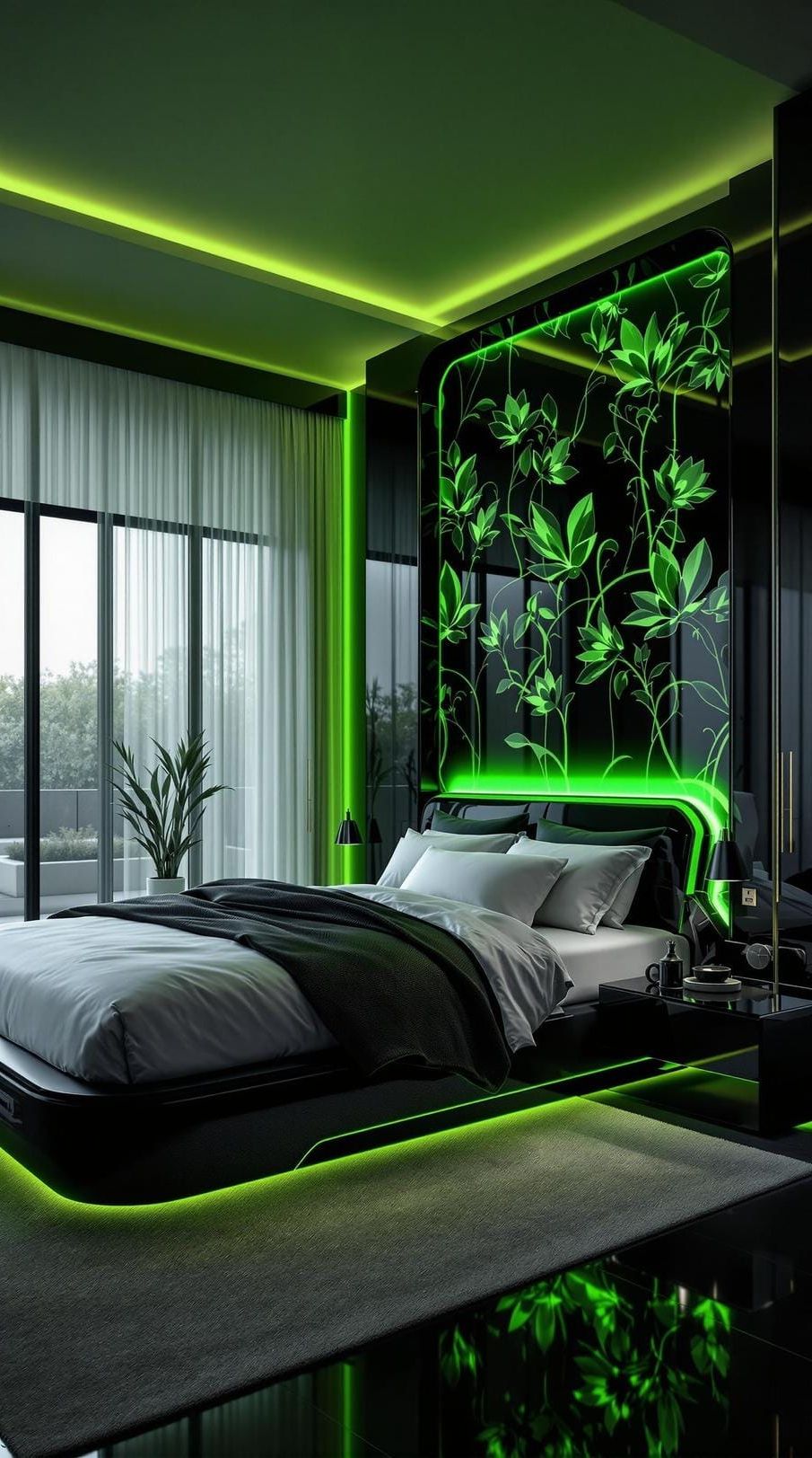 20. Futuristic Flora Bedroom Design Concept