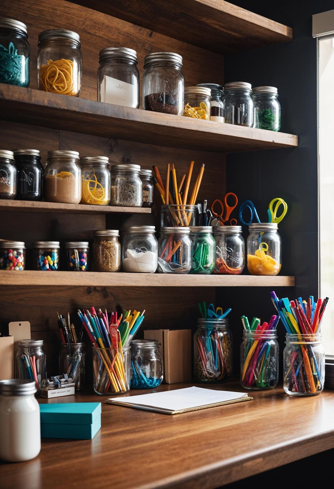 13. Mason Jar Desk Organizers
