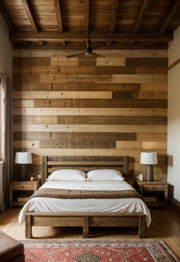 3. Rustic Wooden Headboard Ideas