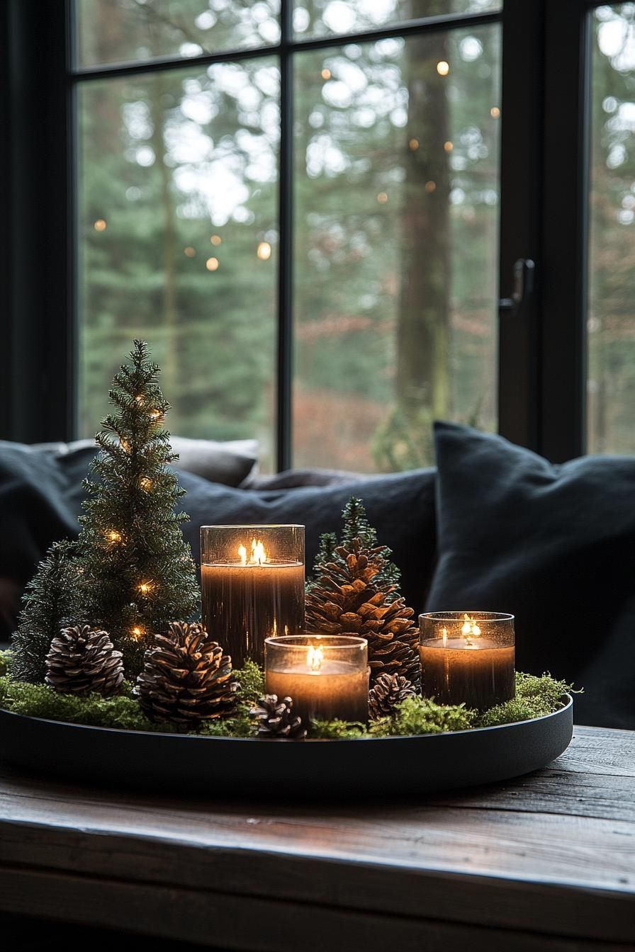 5. Woodland-Inspired Table Centerpieces