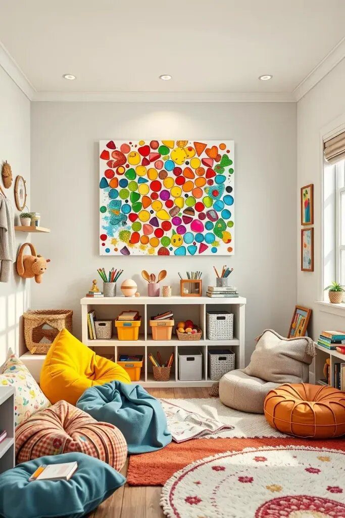 Colorful Paint-Chip Canvas Art
