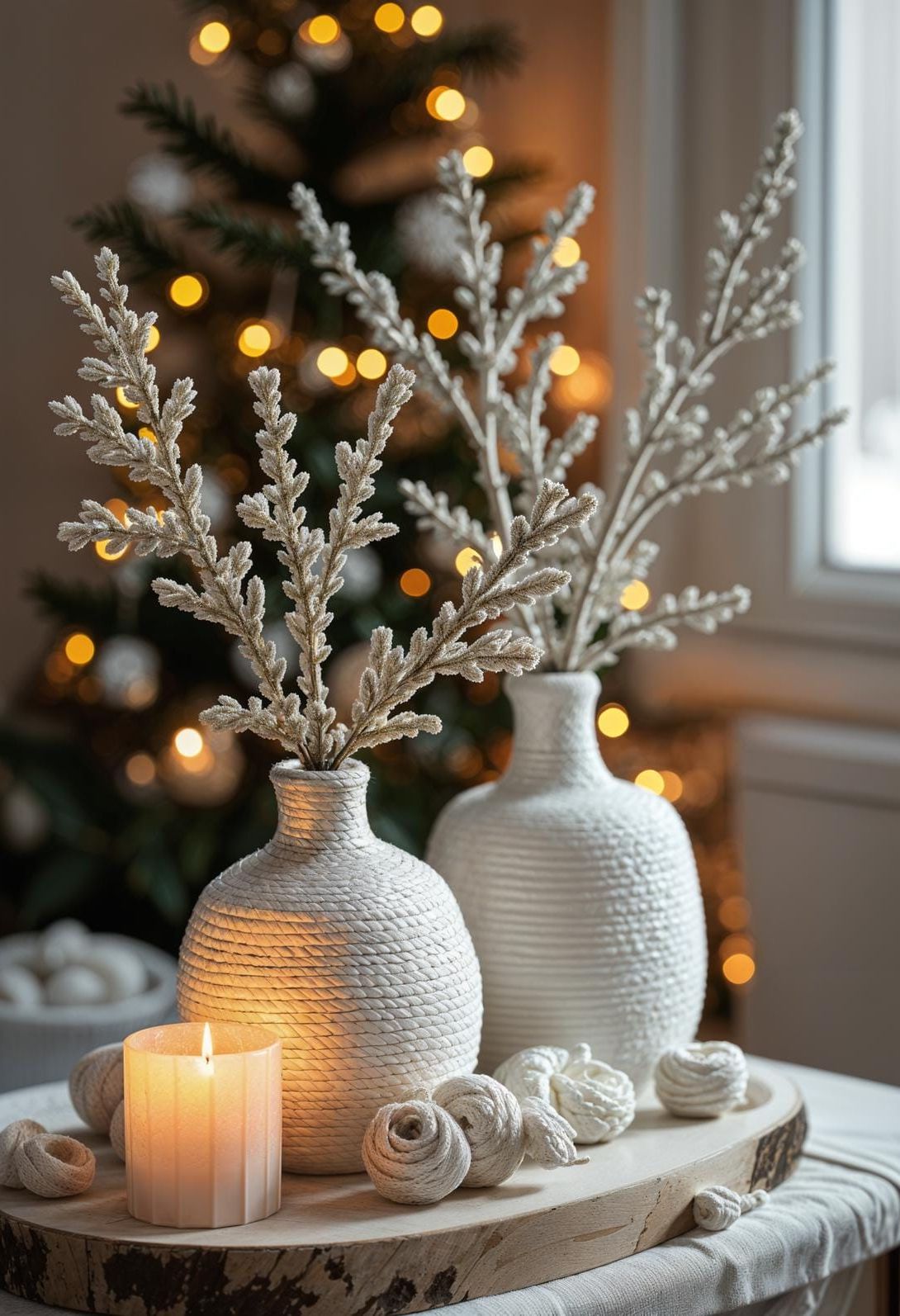 18. Rope crafts with winter-white accents