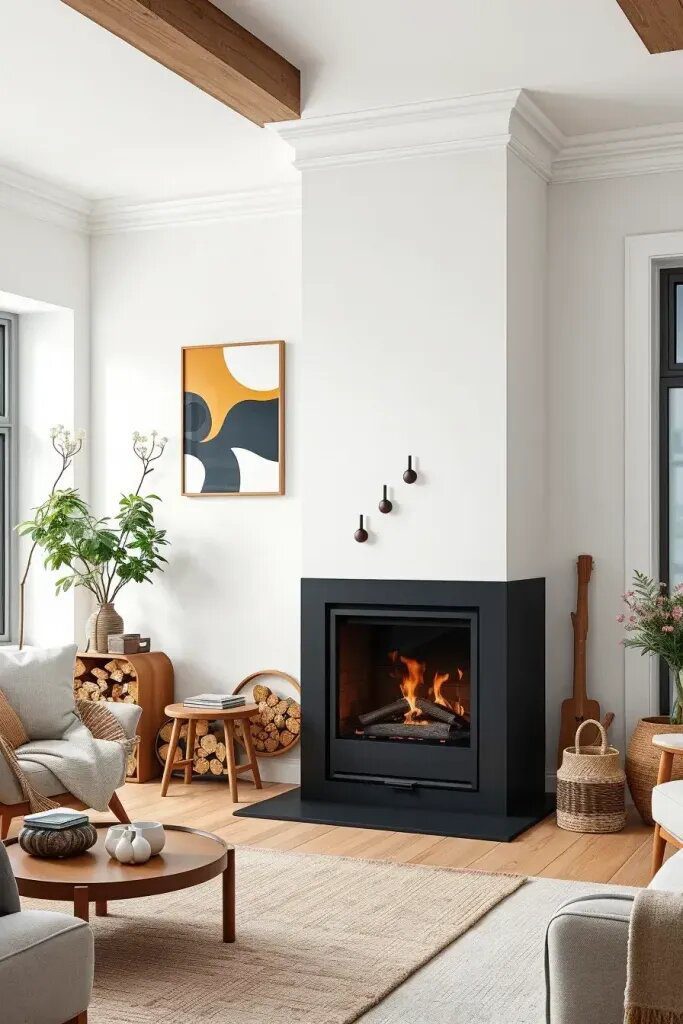 Simple Nordic Fireplace Design Ideas - photo 2