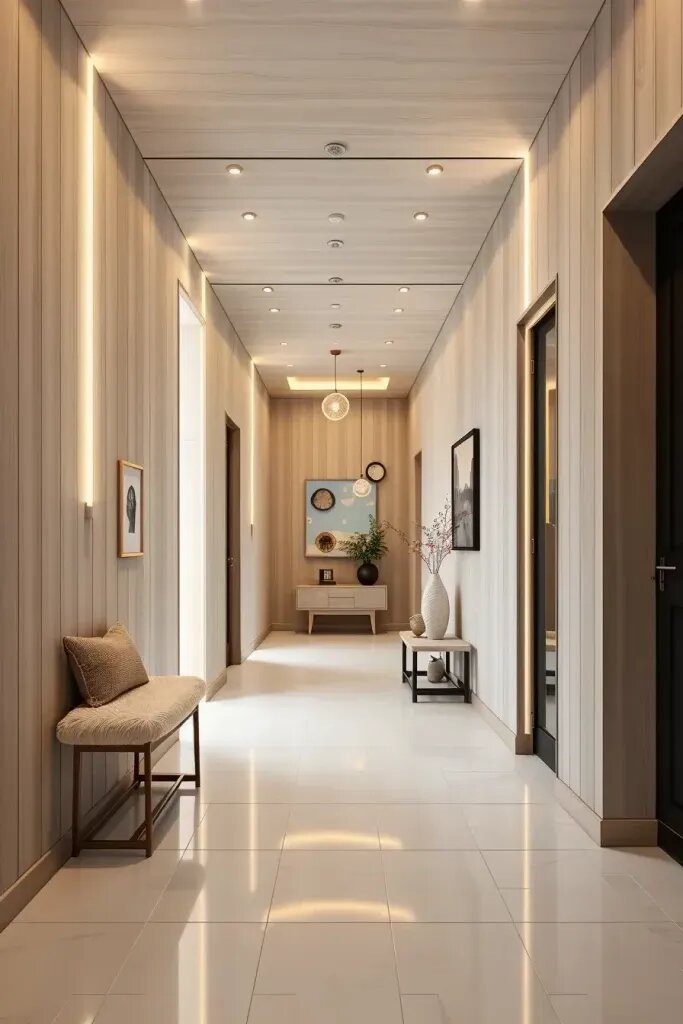 Vertical Wood Slats to Widen a Hallway - photo 2