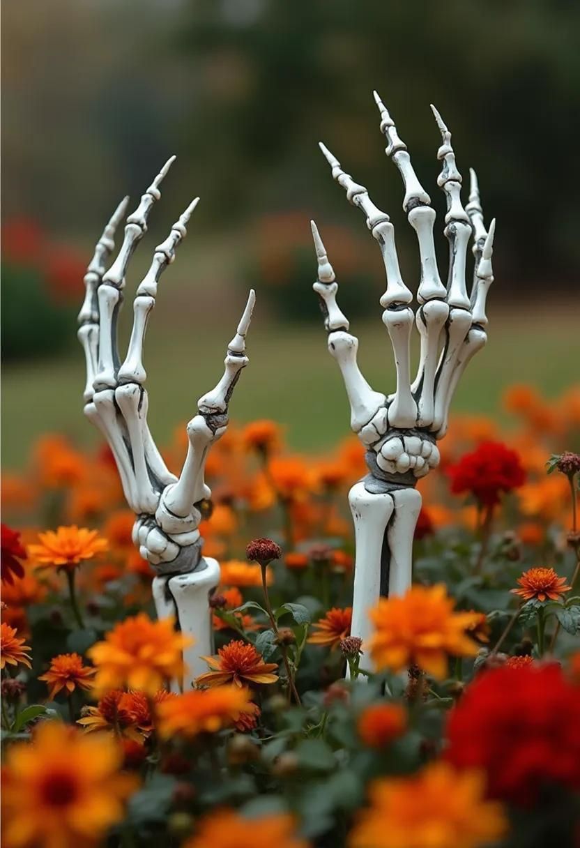 5. Ghoulish Garden Skeleton Hands Display